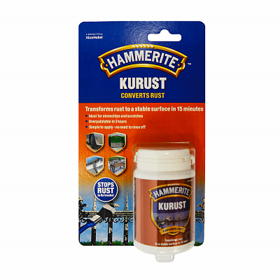Преобразователь ржавчины Hammerite Kurust, бесцветный, 90 мл - shlifarb.com.ua Преобразователь ржавчины Hammerite Kurust, бесцветный, 90 мл
