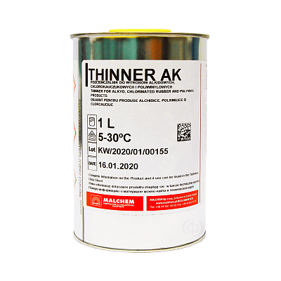 Разбавитель Malchem Thinner AK, бесцветный, 1 л  - shlifarb.com.ua Разбавитель Malchem Thinner AK, бесцветный, 1 л