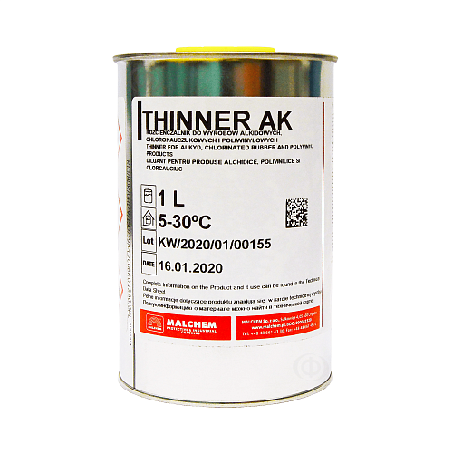 Разбавитель Malchem Thinner AK, бесцветный, 1 л  - shlifarb.com.ua  Разбавитель Malchem Thinner AK, бесцветный, 1 л