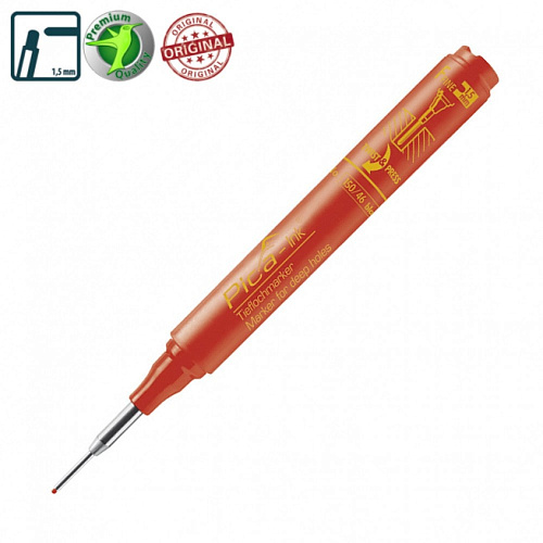 Маркер з довгим носиком Pica-Ink Deep Hole Marker, червоний, 1.5 мм (150/40) 3 Маркер з довгим носиком Pica-Ink Deep Hole Marker, червоний, 1.5 мм (150/40) 3