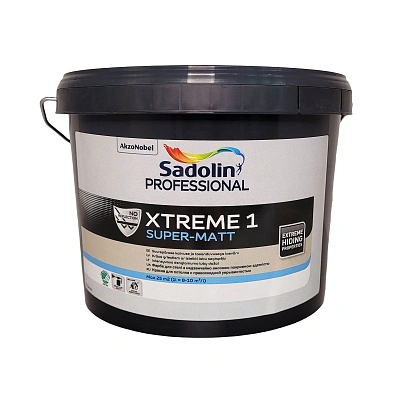 Фарба на водній основі Sadolin Professional Xtreme 1 для стелі, біла, база BW, 2.5 л