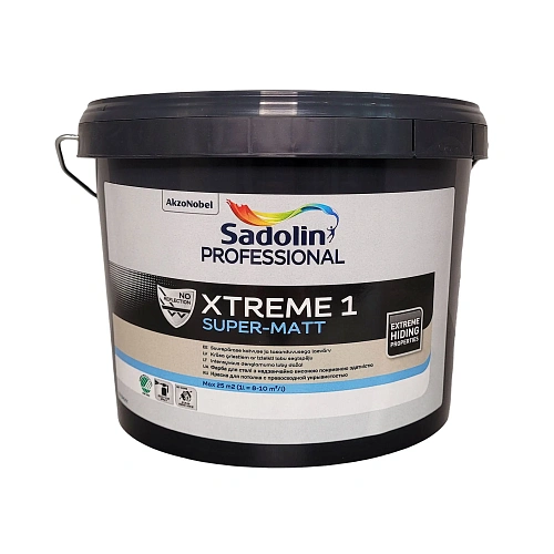 Фарба на водній основі Sadolin Professional Xtreme 1 для стелі, біла, база BW, 2.5 л 