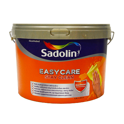 Акриловая краска Sadolin EasyCare для стен и потолка грязеотталкивающая, бесцветная, BC, 2.33 л - shlifarb.com.ua Акриловая краска Sadolin EasyCare для стен и потолка грязеотталкивающая, бесцветная, BC, 2.33 л
