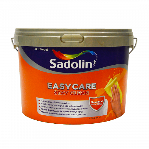 Акриловая краска Sadolin EasyCare для стен и потолка грязеотталкивающая, бесцветная, BC, 2.33 л - shlifarb.com.ua Акриловая краска Sadolin EasyCare для стен и потолка грязеотталкивающая, бесцветная, BC, 2.33 л