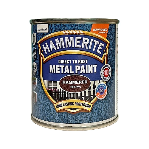 Краска молотковая 3 в 1 по металлу Hammerite Metal Paint Hammered защитная, коричневая, 0.25 л 2