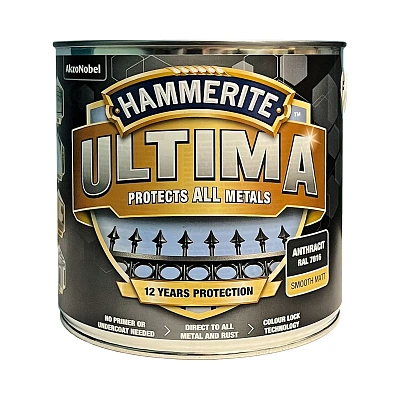 Захисна фарба 3 в 1 по металу на водній основі Hammerite Ultima Matt, матова, антрацитово-сіра RAL 7016, 2.2 л (5919600) 2 Захисна фарба 3 в 1 по металу на водній основі Hammerite Ultima Matt, матова, антрацитово-сіра RAL 7016, 2.2 л (5919600) 2