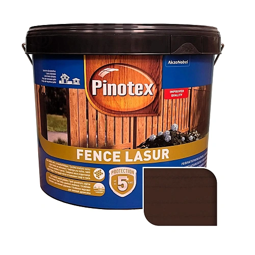 Пропитка лазурная для дерева Pinotex Fence Lasur с декоративым эффектом, палисандр, 10 л  - shlifarb.com.ua  Пропитка лазурная для дерева Pinotex Fence Lasur с декоративым эффектом, палисандр, 10 л