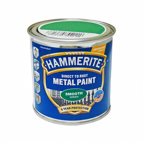 Гладкая краска 3 в 1 по металлу Hammerite Metal Paint Smooth защитная, зеленая RAL 6032, 0.25 л  - shlifarb.com.ua 3 Гладкая краска 3 в 1 по металлу Hammerite Metal Paint Smooth защитная, зеленая RAL 6032, 0.25 л 3