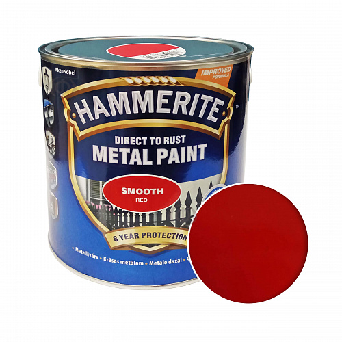 Краска 3 в 1 по металлу Hammerite Metal Paint Smooth защитная, красная, 2.5 л - shlifarb.com.ua Краска 3 в 1 по металлу Hammerite Metal Paint Smooth защитная, красная, 2.5 л