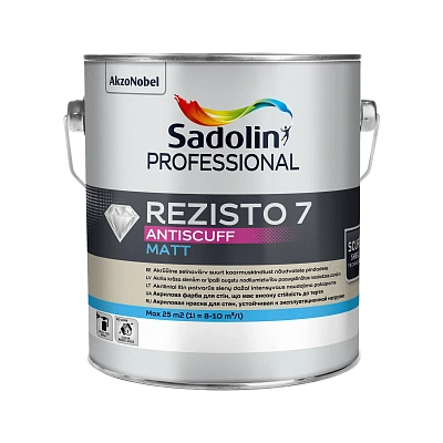 Акрилова фарба Sadolin Professional Rezisto 7 Antiscuff для стін, зносостійка, безбарвна, BC, 2.33 л Акрилова фарба Sadolin Professional Rezisto 7 Antiscuff для стін, зносостійка, безбарвна, BC, 2.33 л