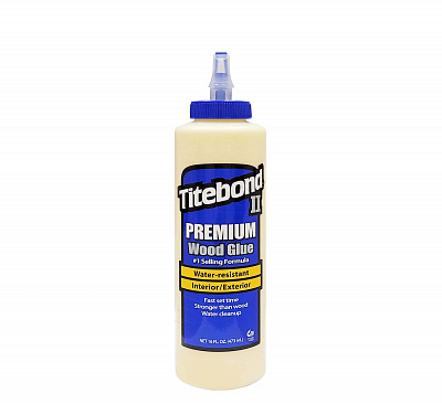 Столярный ПВА клей для дерева Titebond II Premium Wood Glue D3, медово-кремовый, 473 мл (5004)