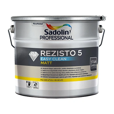Акрилова фарба Sadolin Professional Rezisto 5 Easy Clean для стін, брудовідштовхувальна, біла, BW, 10 л Акрилова фарба Sadolin Professional Rezisto 5 Easy Clean для стін, брудовідштовхувальна, біла, BW, 10 л