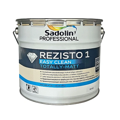 Акрилова фарба Sadolin Professional Rezisto 1 Easy Clean для стін, брудовідштовхувальна, безбарвна, BC, 9.3 л