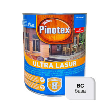 Пропитка лазурная для дерева Pinotex Ultra Lasur с декоративным эффектом, бесцветная, BC, 3 л